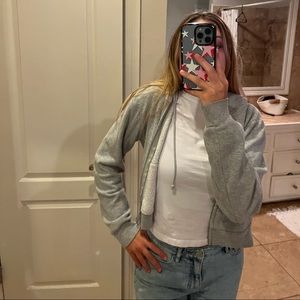 Brandy Melville cropped zip up hoodie